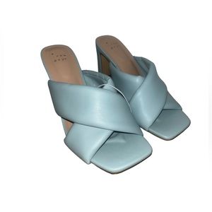 Women's Clementine Padded Crossband Mule Heels - A New Day™ light blue